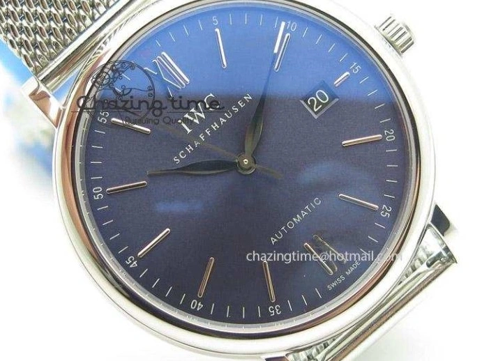 MIROTIME 0810 Portofino SCHAFFHAUSEN SS MKF 1:1 Best Edition Blue Dial On Mesh Bracelet A Versatile 7338